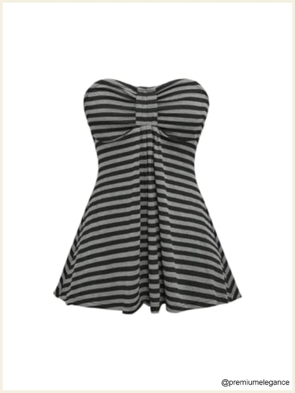 Womens Y2K Striped Bandeau Tube Top Strapless Babydoll Soft & Stretchy Summer